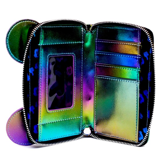 LOUNGEFLY OIL SLICK Mickey Backpack AND Wallet set IN HAND - NWT! - Picture 8 of 8